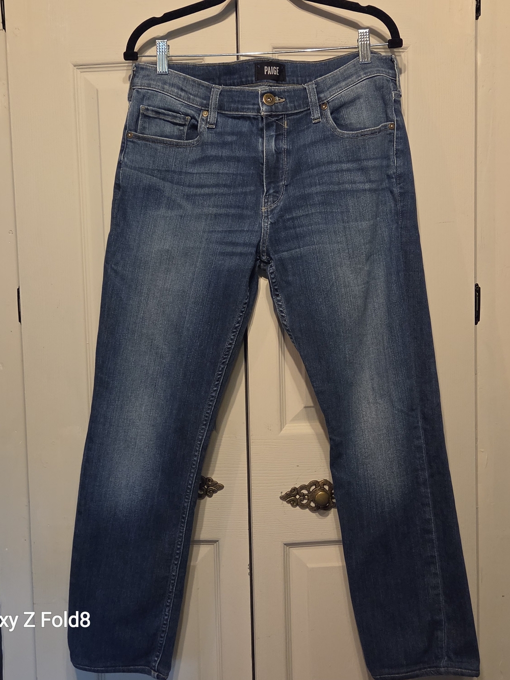 PAIGE Women's Mid-Rise Blue Straight-Leg Jeans
